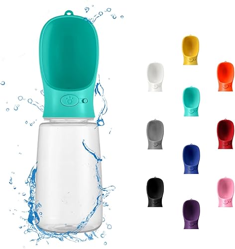 Miniatura 31 de WePet Botella de agua portátil para perros, 12 onzas, dispensador de agua para cachorros a prueba de fugas con alimentador de bebida para mascotas
