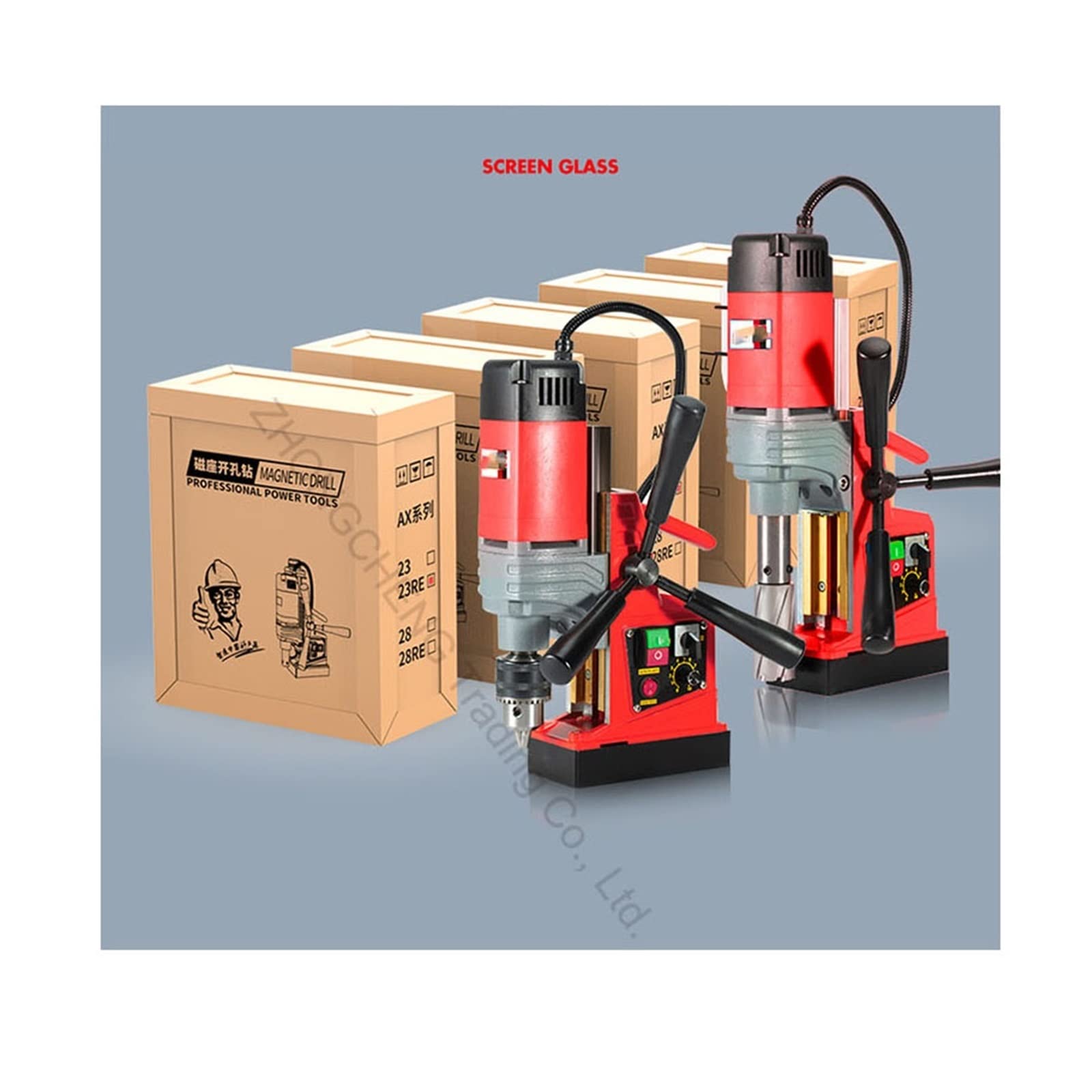Taladro magnético eléctrico AX23RE/AX28RE, taladro de suelo, potente taladro magnético, máquina de perforación portátil de grado Industrial Fácil de usar para principiantes y profesionales (Color : A