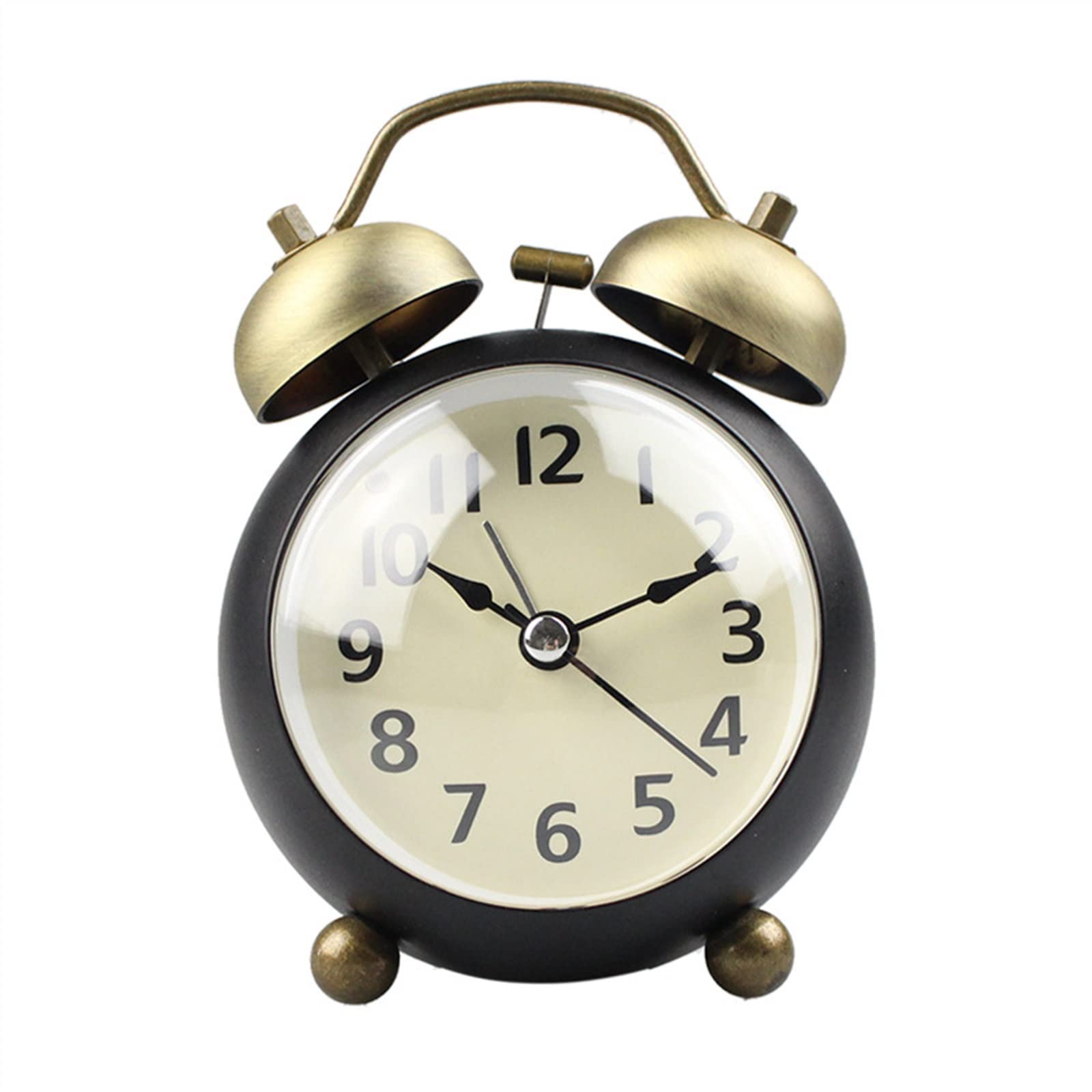 G5z9w3c7m2 One Color Loud Alarm Clocks Metal Twin Bell Alarm Clock, Small Analog Silent Table Desk, Battery Operated