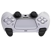 Vista 6 de eXtremeRate PlayVital Clear White 3D Studded Edition Anti-Slip Silicone Cover Skin for ps5 Controller, Soft Rubber Case for ps5 Wireless Controller
