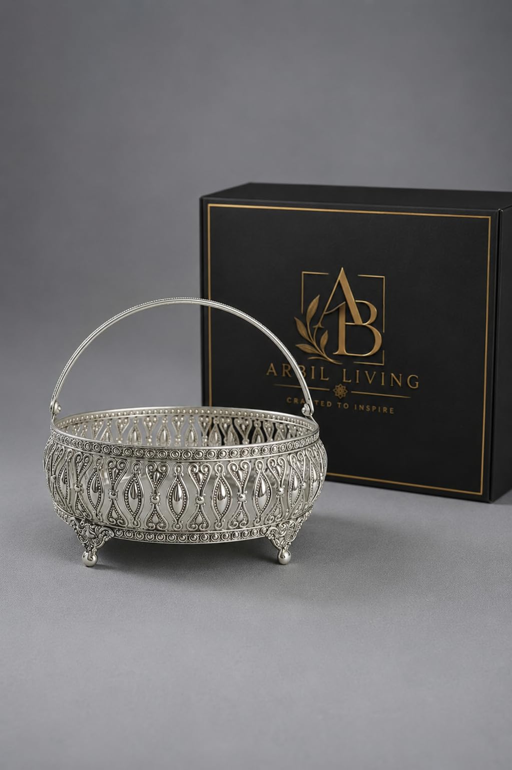 German Silver Pooja Flower Basket with Handle, 6 Inch, for Mandir Decoration, Flowers, Prasad & Return Gifts, Wedding and Festive Decor-picture-27
