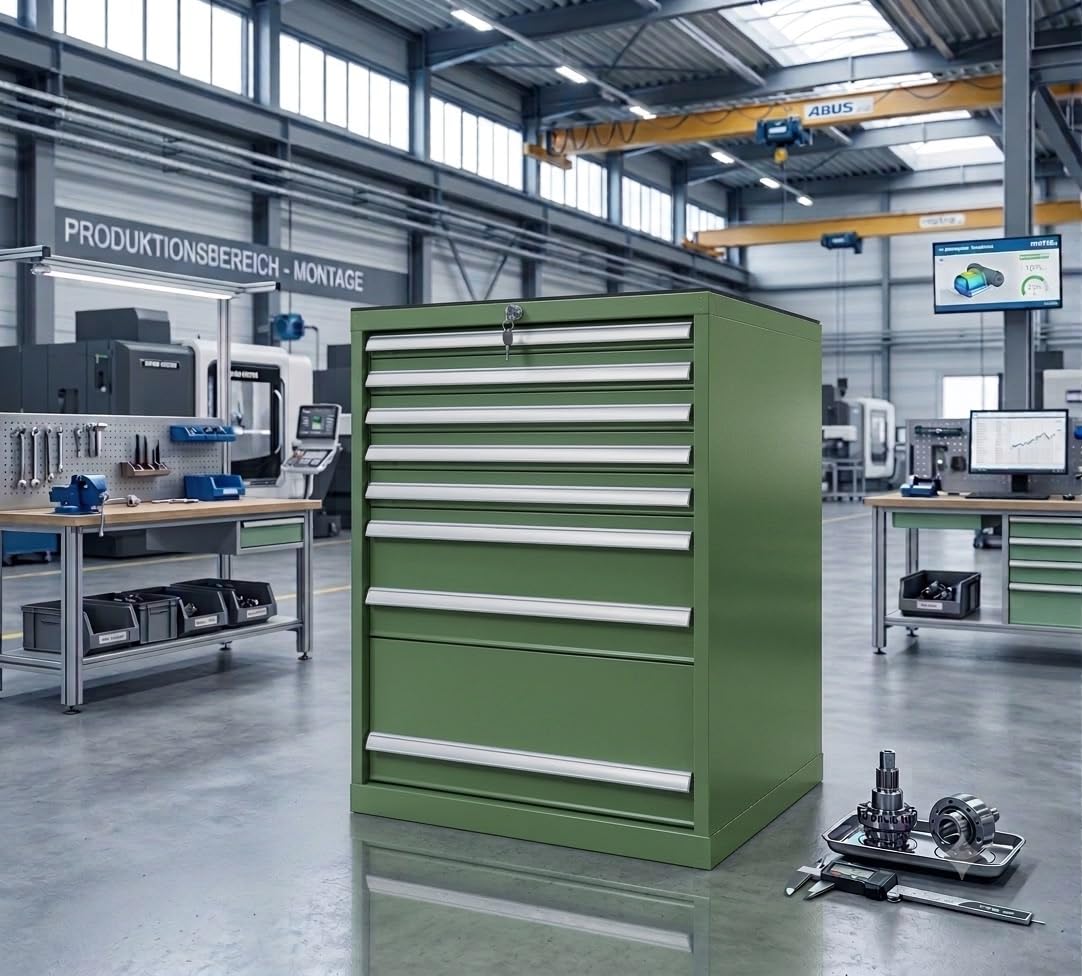 Werkzeugschrank, Schubladenschrank 7 Schubladen, grün