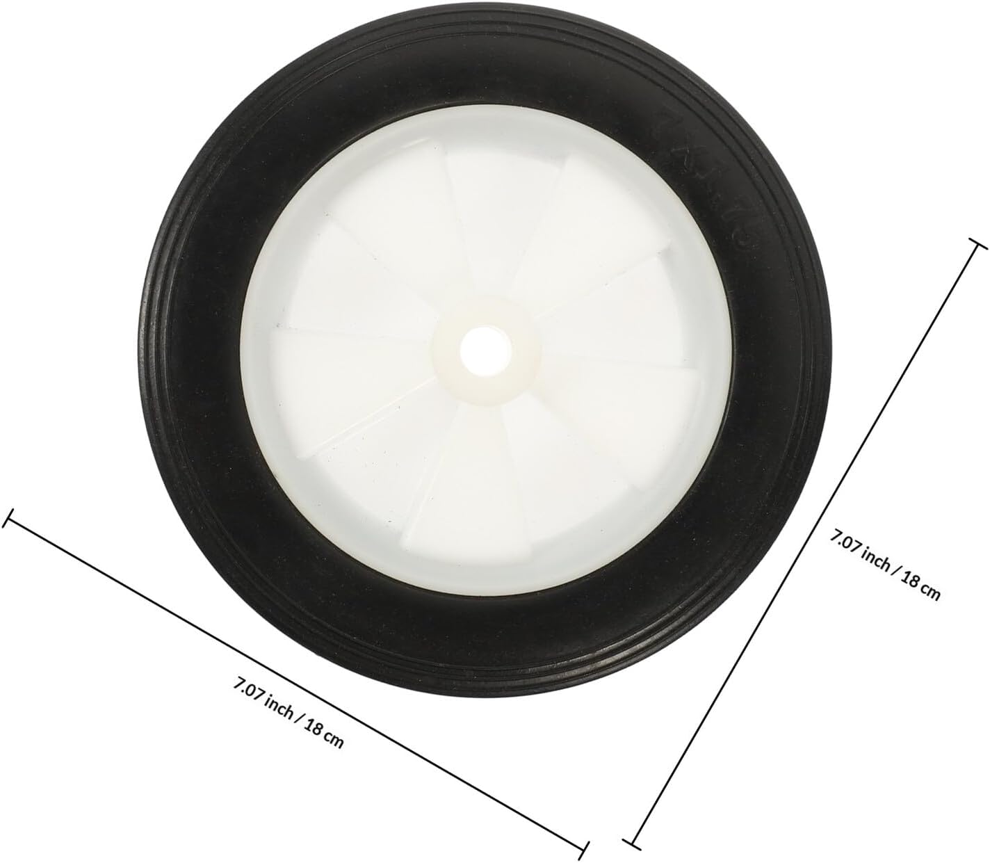 Silent Solid Rubber Mower Wheels 7-inch Replacement Casters for Lawn Mower, Outdoor Cart, Bbq Grill 2 Pieces Sturdy Garden Trolley Wheel Accessories