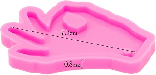 Miniatura 2 de Molde de silicona súper brillante con forma de manos lindas para bricolaje, collar, colgante, joyería, llavero, molde, idioma, OK, silicona epoxi,