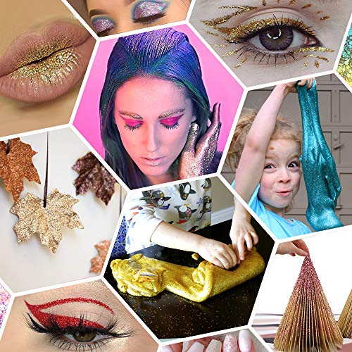 Extra Fine Glitter, Set of 24 Colors Body Cosmetic Glitter, Nail Arts Face Hair Eye Lip Gloss Makeup Glitter, Slime,Tumbler and Epoxy Resin Crafts Loose Glitter Powder Shaker - Thumbnail 3