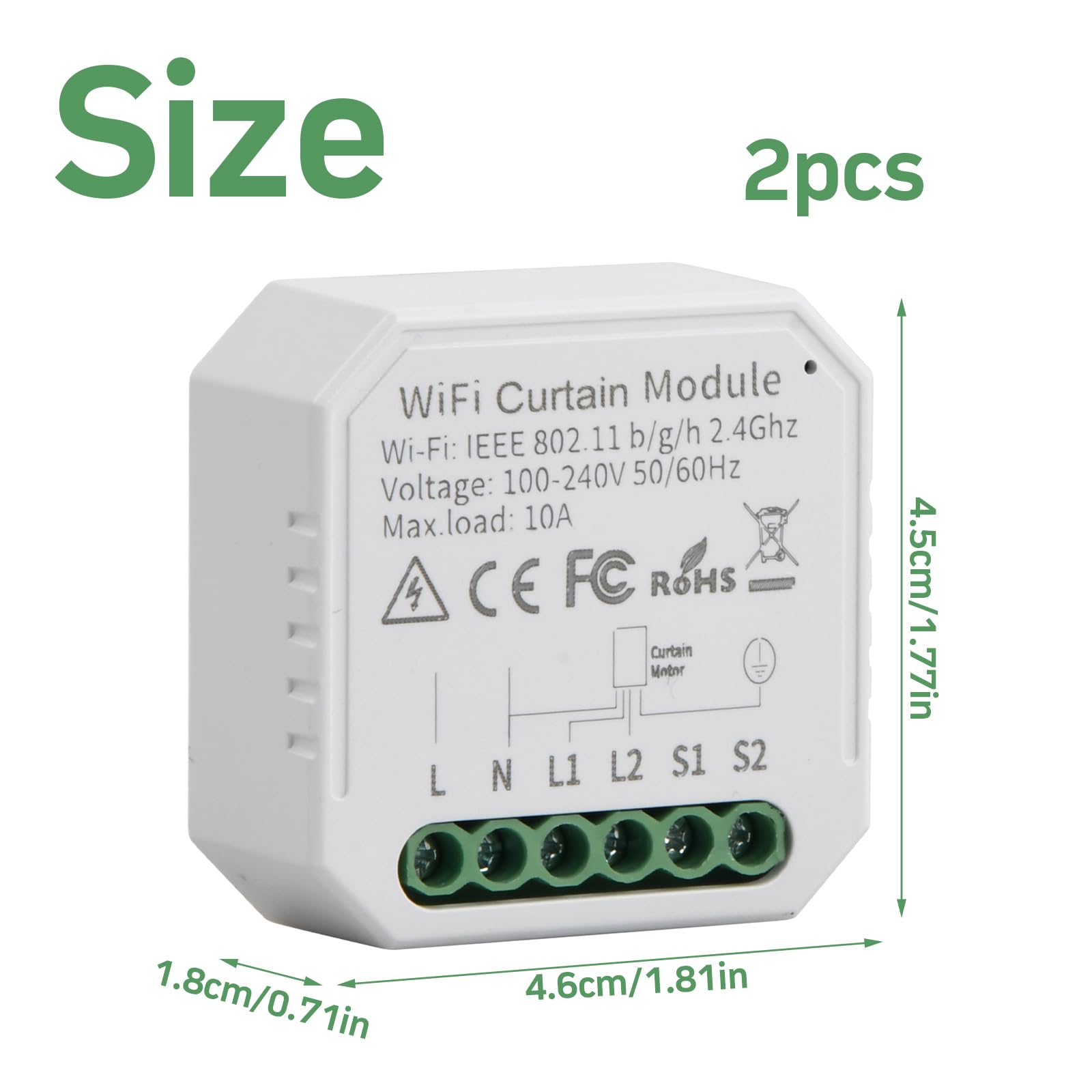Module WiFi Intelligent de Commutateur de Rideau, Joyan, MOSFET, Relais, Automatique, Blanc, Contrôle Vocal et par Application