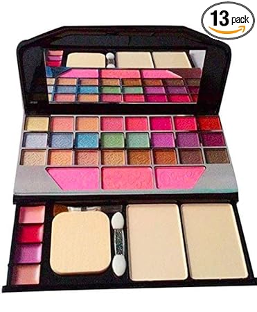 Makeup Kit Mega Combo (Pack of 13) +Eye Brow Pencil 1 + Lip Liner Pencil 1 + Face Sponge 6 Piece + Makeup Brushes 6 Piece All in One combo