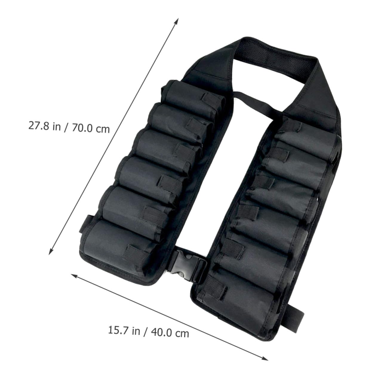 PLAFOPE Ceinture Porte-gobelet Ajustable 12 Pochettes en Toile Noire