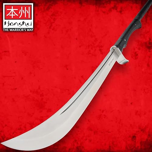 Miniatura 4 de Honshu Naginata - Espada y funda de arma de asta japonesa  Samurai y soldado de pie  Hoja de 18 pulgadas unida a eje largo  Equilibrado y pesado