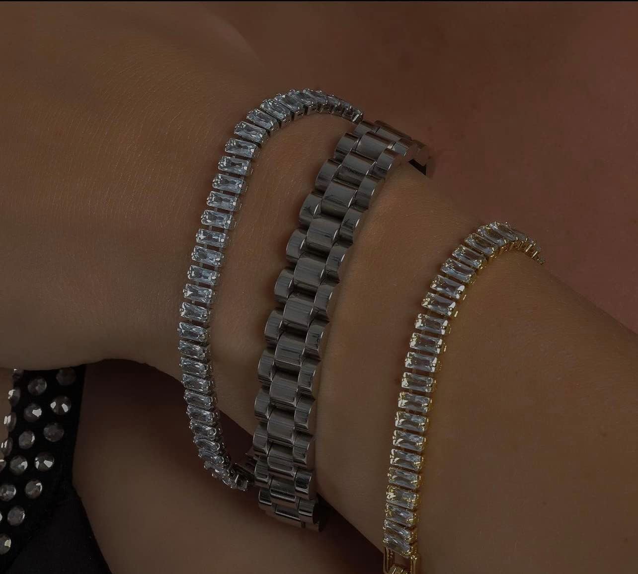 New York SILVER Stainless Steel Bracelet by Endlessly | Water-resistant Thick Link Chain Bracelet for Women and Men | Fashion Wristband Bracelet