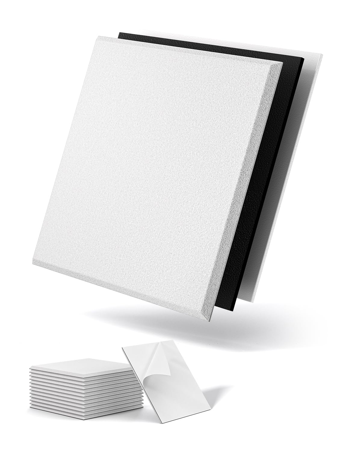 Paneles insonorizantes de vinilo cargados en masa, paquete de 12 paneles autoadhesivos de insonorización para paredes, puertas, paneles acústicos insonorizados para habitación, dormitorio, estudio