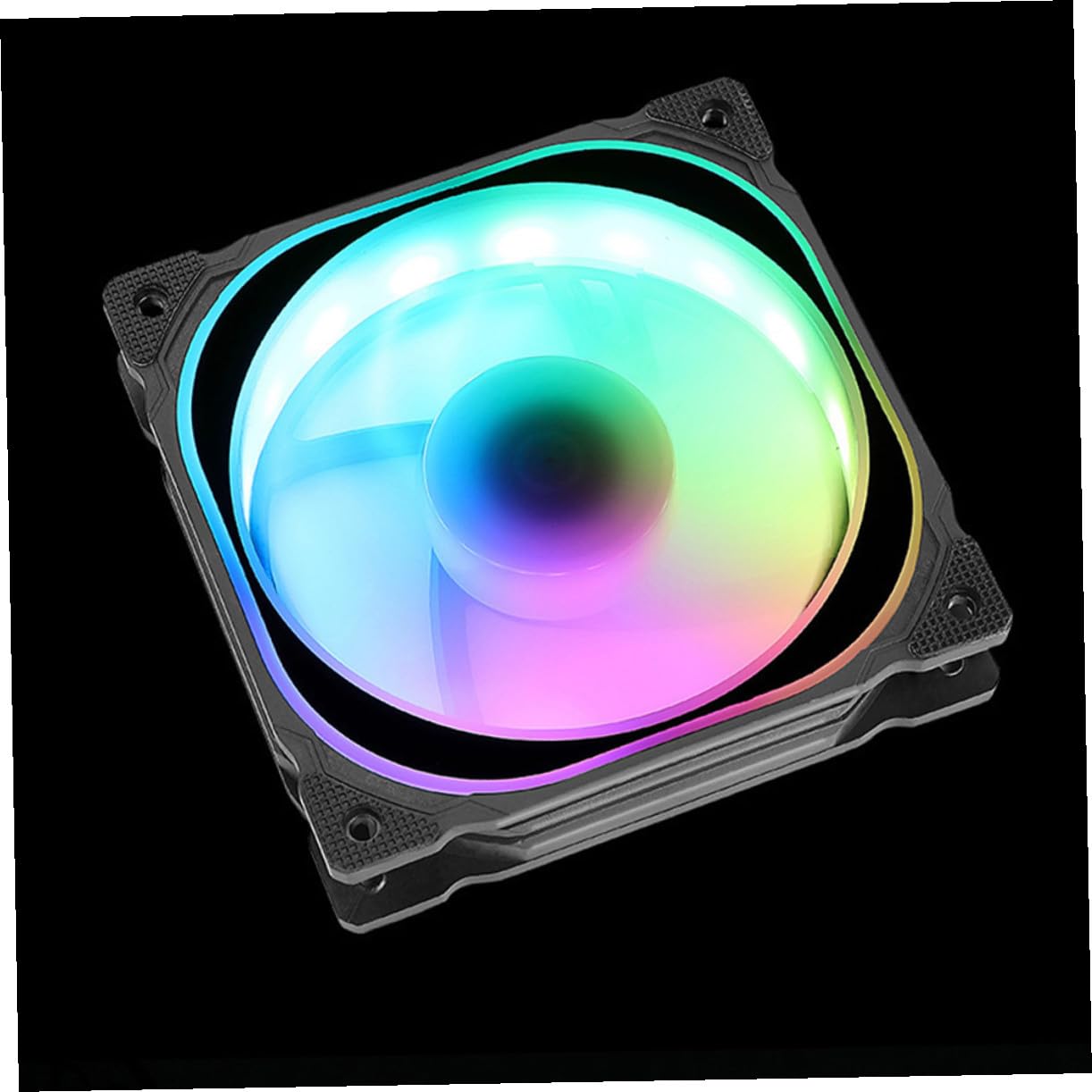 VALICLUD Ventilador de Refrigeración LED Rgb de 12cm para Ordenador con Plástico, 5 Ventiladores y Controlador Estándar Adecuado para Celebracion Verano