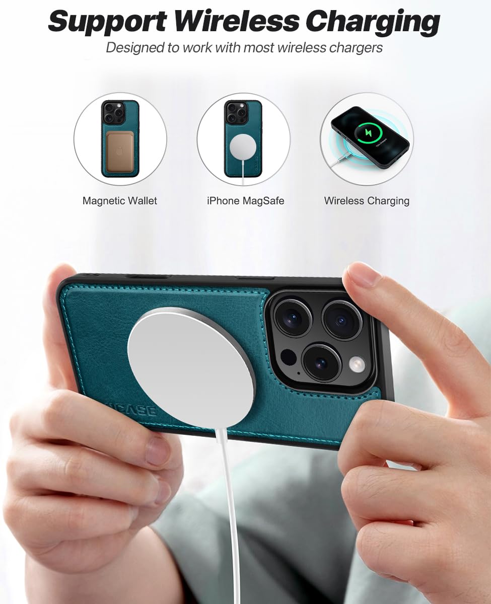 OCASE for iPhone 16 Pro Case, Detachable 2 in 1 PU Leather Wallet Case with RFID Blocking, Wireless Charging, Card Holders - Image 4