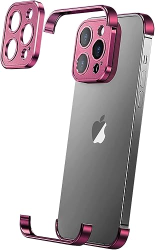 Losin Funda compatible con iPhone 15 Pro Max con protector de lente de cámara, metal de aluminio, sin marco, diseño sin bordes, delgada y ligera, a
