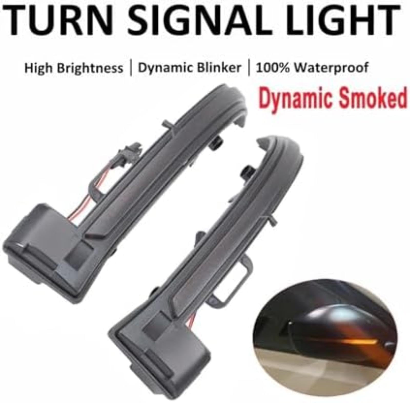 Lampka kontrolna w lusterku bocznym, dla Peugeot 308 T9 Ii 2013-2015-2019 Car Styling 2 szt. Led dynamiczny wzmacniacz kierunkowskazów lampa tylna Kierunkowskaz samochodu (Smoked)