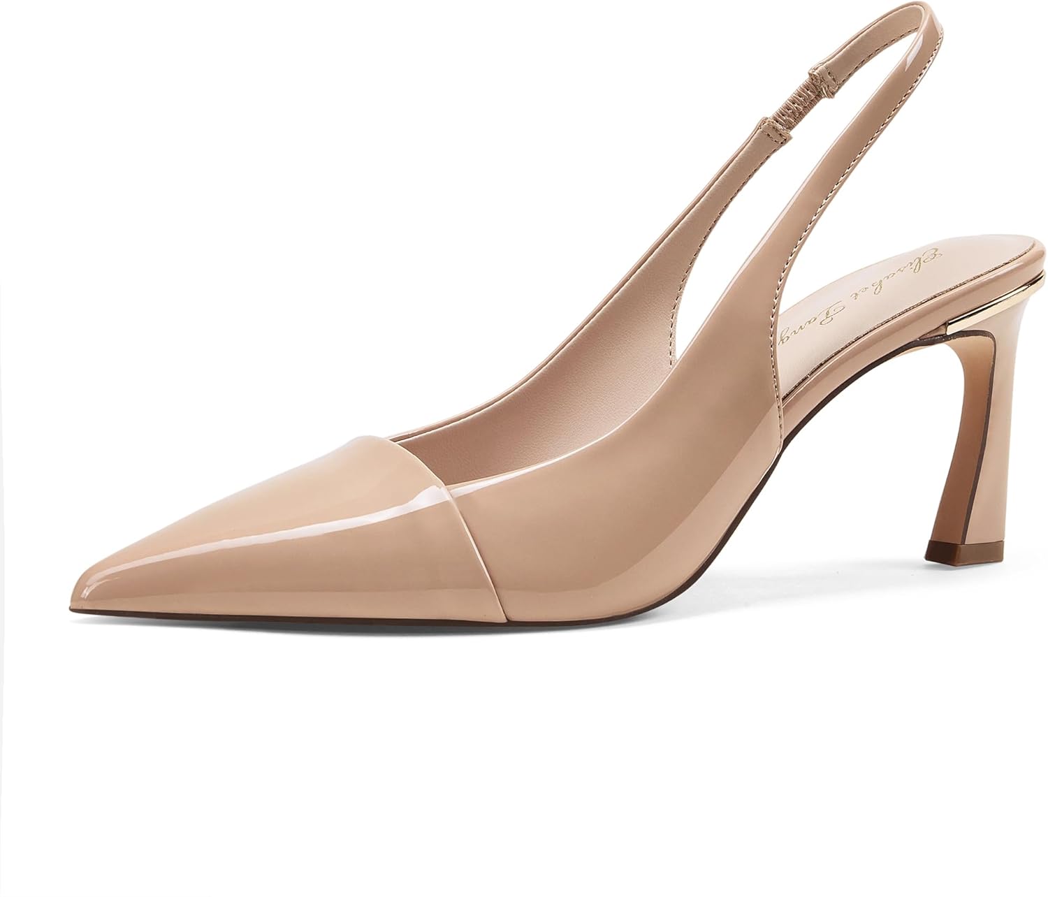 Elisabet Tang Women's Kitten Heel Slingback Low Pumps 3 Inches Stiletto Pointed Closed Toe Elegant Dressy Bridal Wedding Party Shoes - Image 5