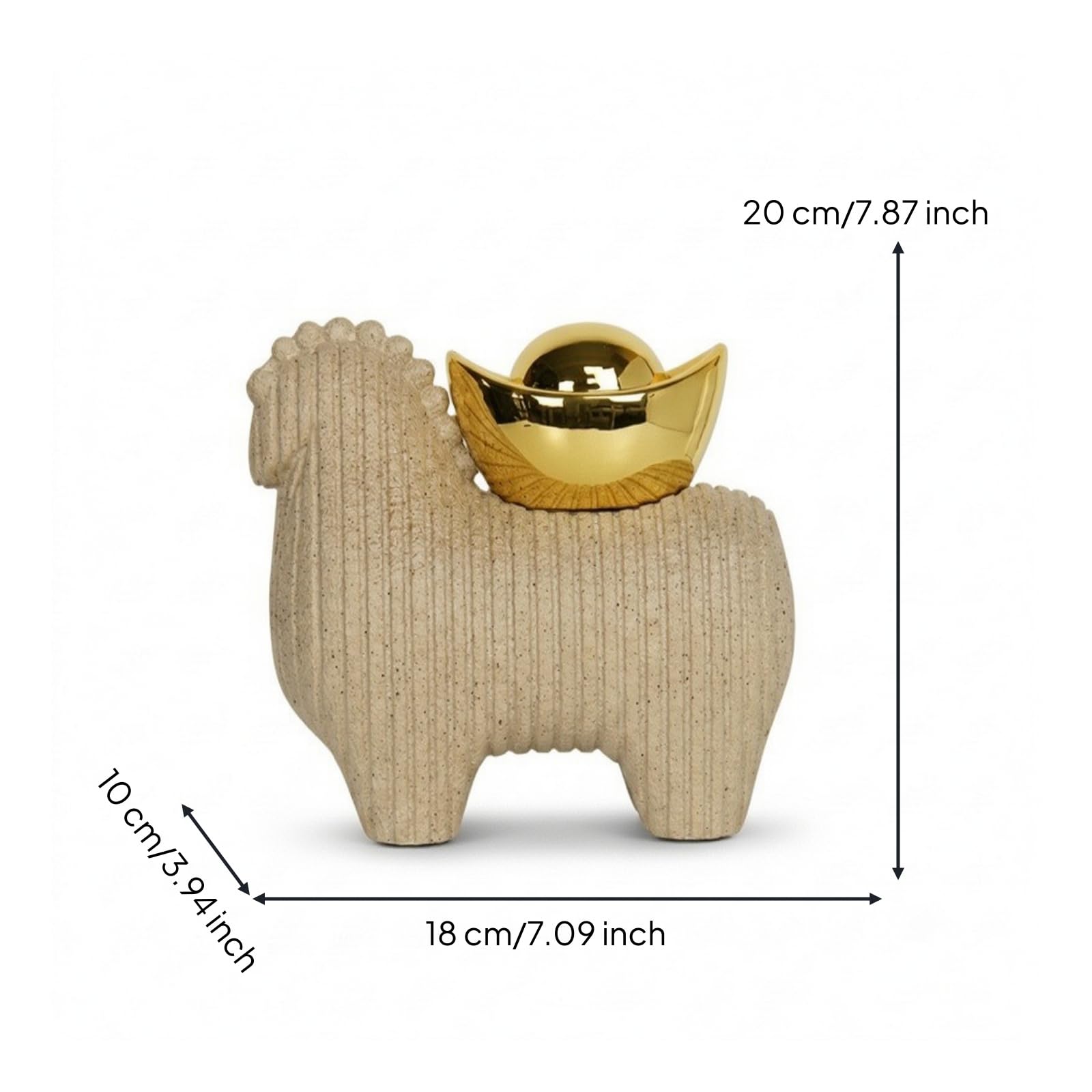 predolo Caballo con Lingote Elegante Figura corativa Caballo Tallado Figura Resina para Salón, Style to 2