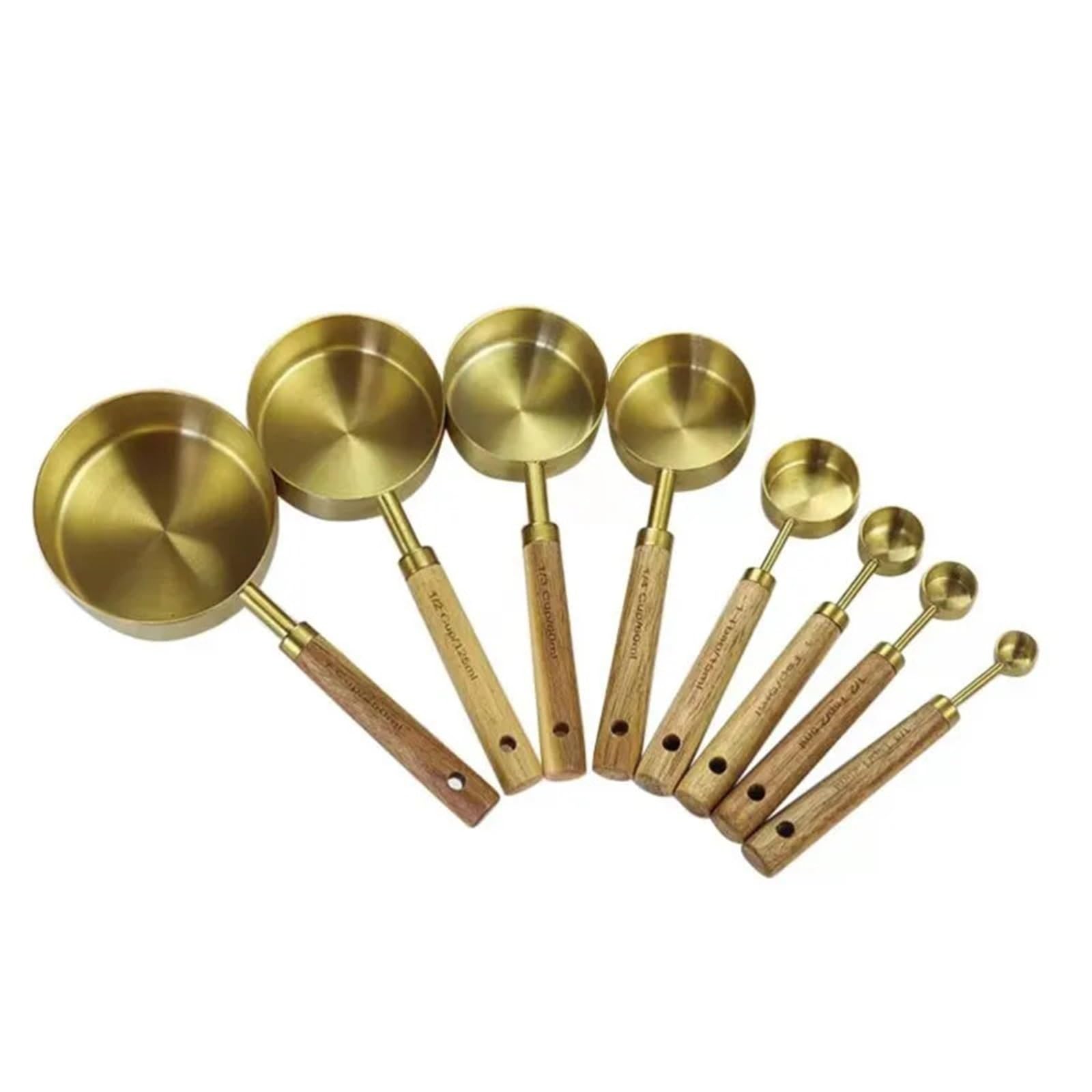8 unid/set mango de madera tazas cucharas for medir