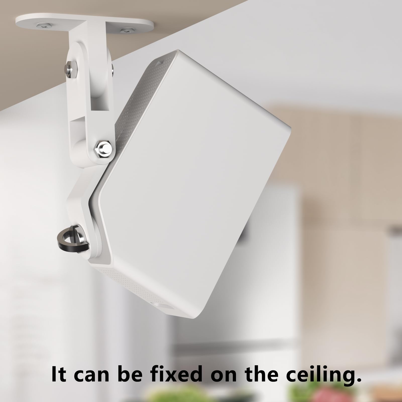 Zwolf Soporte de pared de metal ajustable compatible con cámara de seguridad inalámbrica SimpliSafe para interiores, vertical desde el techo o la pared, proporciona un mejor ángulo de visión (blanco,