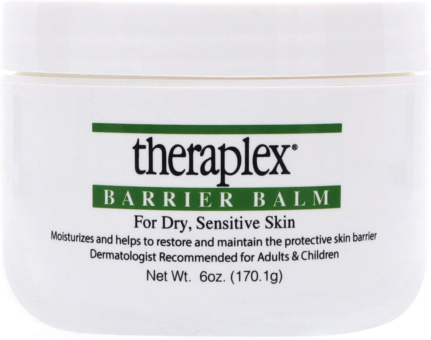 Theraplex Barrier Balm Moisturizer - Restores Dry Sensitive Skin, No Parabens or Preservatives, Noncomedogenic, and Hypoallergenic, Fragrance-Free, Dermatologist recommended (6 oz)
