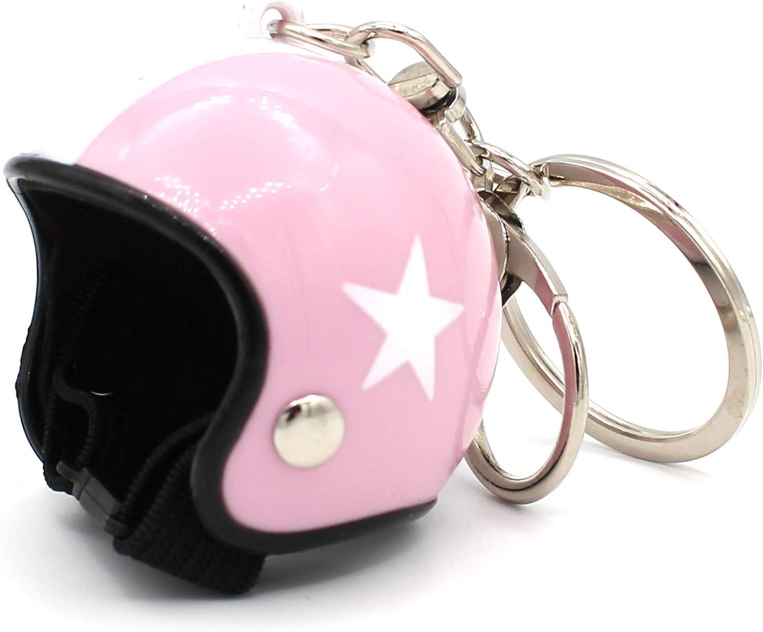 VmG-Store Llavero retro de casco de moto con cierre funcional.