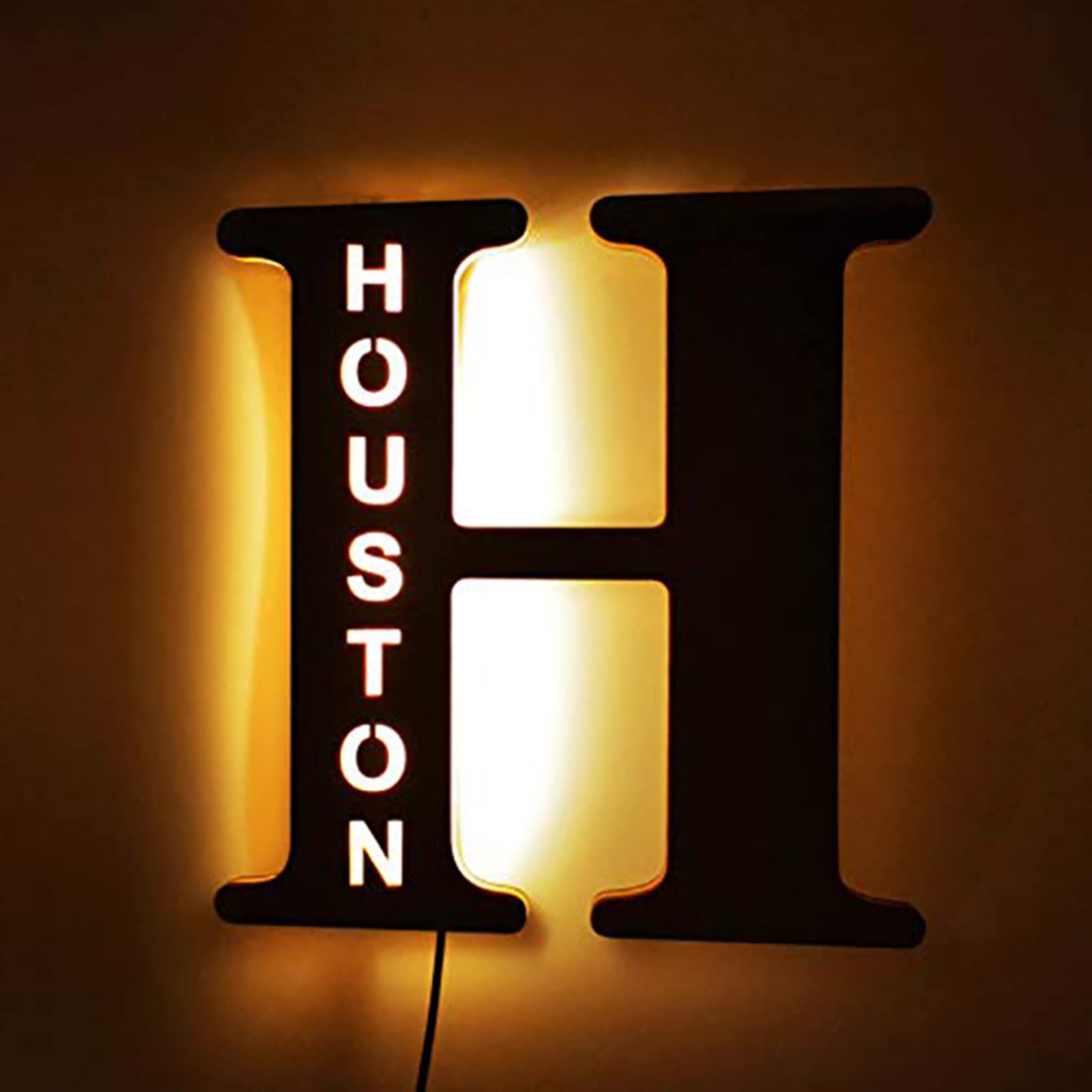 Lampe personnalisée prénom lettre bois design épuré LED H24