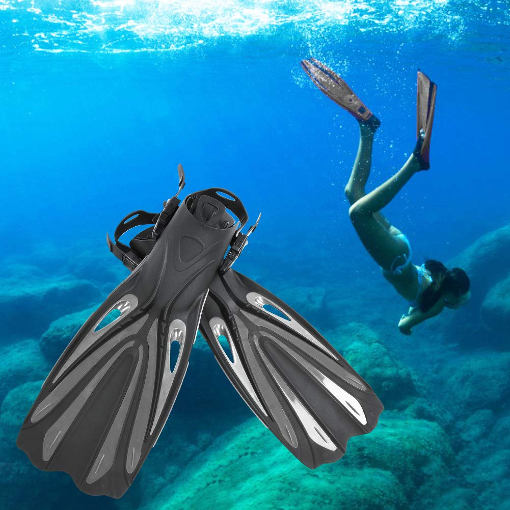 Verstellbare Schwimmflossen Zum Schnorcheln, Flexible Fußflossen für das Tauchtraining, Leichtes TPR-Material, Optionen Rot/Schwarz/Gelb