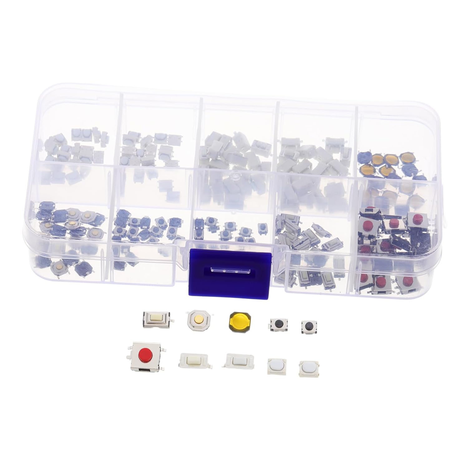 Cabilock 200pcs Remote Control Switch Button Car Stop Car Fob Key Circuit Switch Push Button Switch Kit Key Switches Metal Flat Button Push Button Start Kit Keyboard Switches Plastic