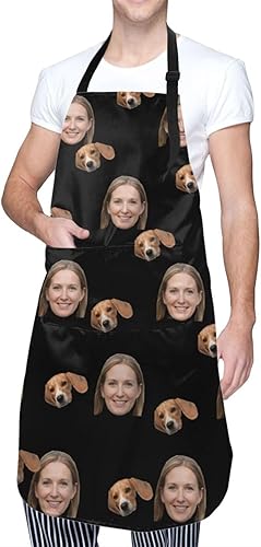 Miniatura 37 de Delantal personalizado para hombres y mujeres, delantal ajustable unisex con bolsillos, delantales personalizados para cocinero y chef Cocina