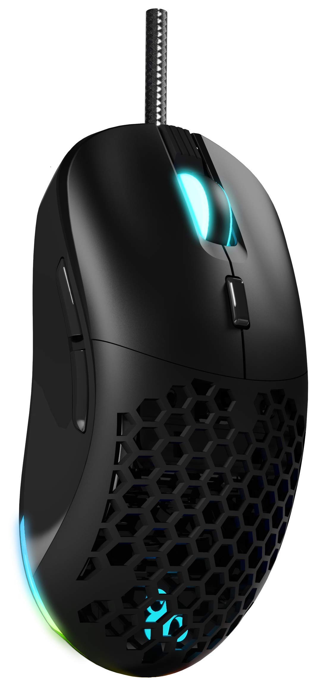 Mouse da gioco professionale Newskill Arakne, cablato, illuminazione RGB personalizzabile, sensore ottico, 10000 DPI regolabili, 9 pulsanti programmabili, ultra leggero 71 g, nero