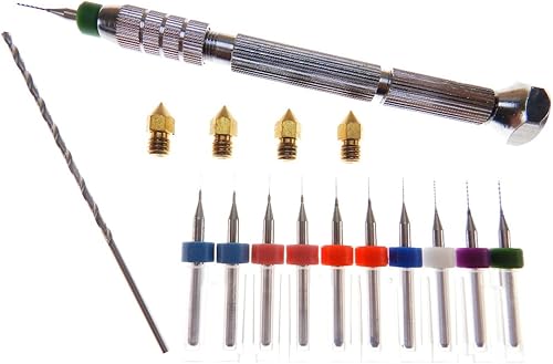 Kit de impresora 3D de 0.009 pulgadas con boquilla extrusora obstruida de 0.079 pulgadas, 0.08 pulgadas, 0.018 pulgadas, 0.079 pulgadas, 10 puntas +