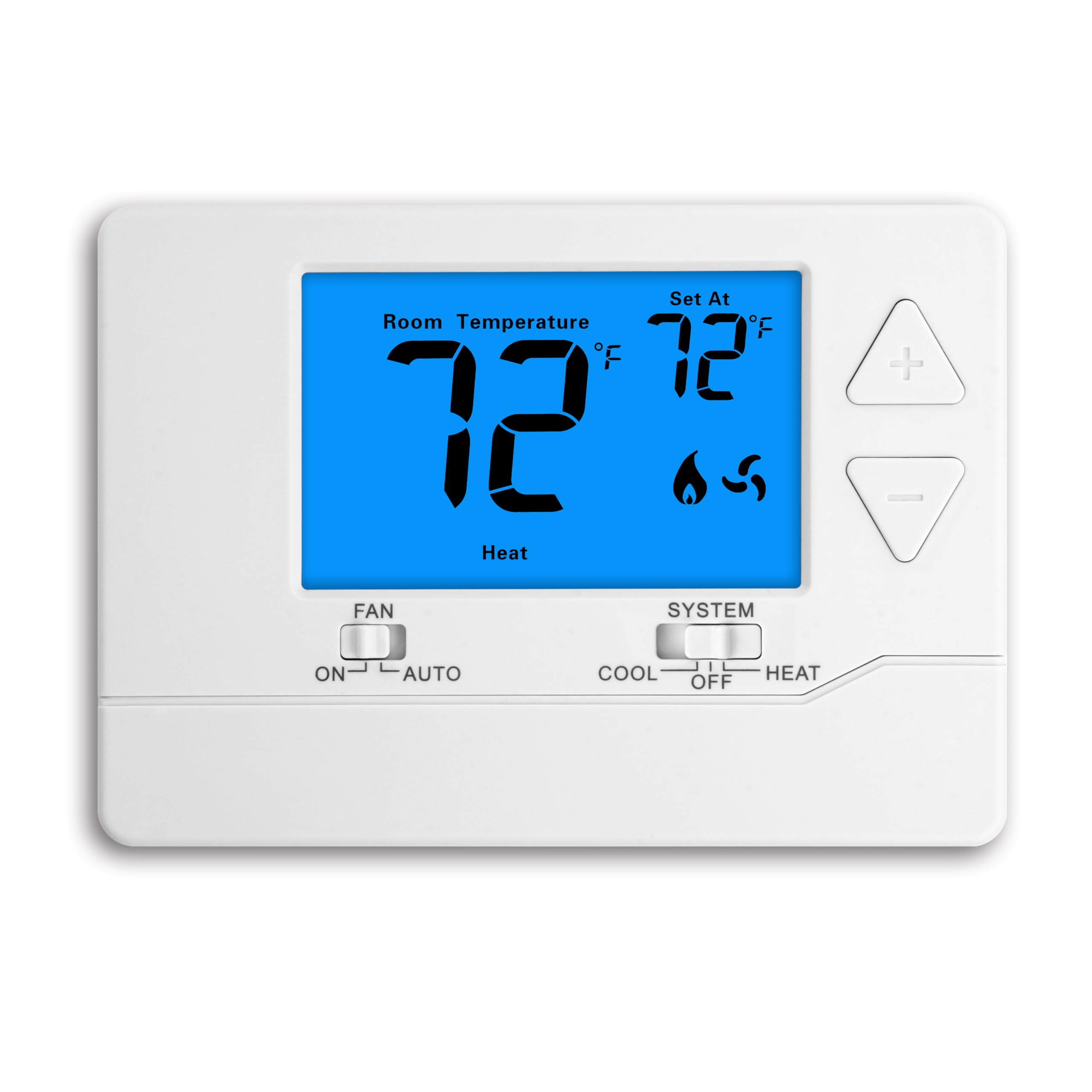 Termostato per sistemi monostadio non programmabili, 1 calore/1 freddo, facile installazione fai da te, retroilluminazione blu