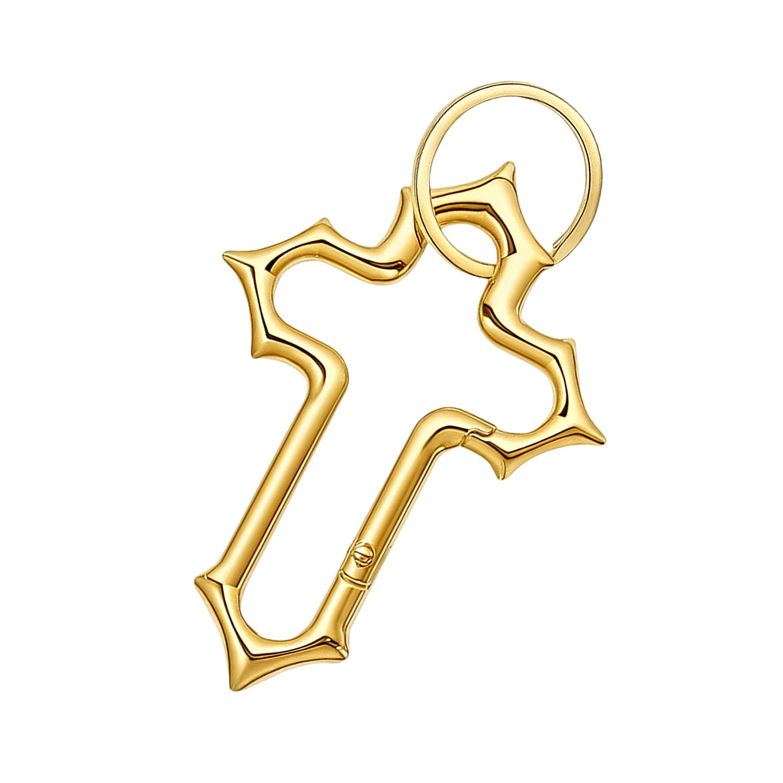 XuQiZZpp Secure Gothic Crucifix Clip Closed Circlet Design Carabiner Keychain Pendant for Hiking Cycling Sport Gear Attachment