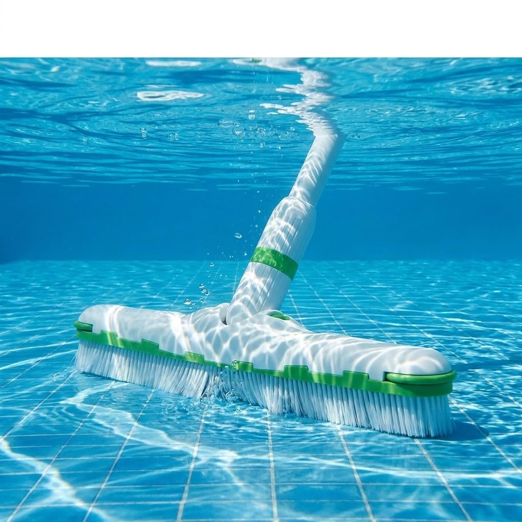 Spazzola da parete per piscina, 45,7 cm, testina per piscina, spazzola per la pulizia rapida di pareti inferiori, gradini e angoli