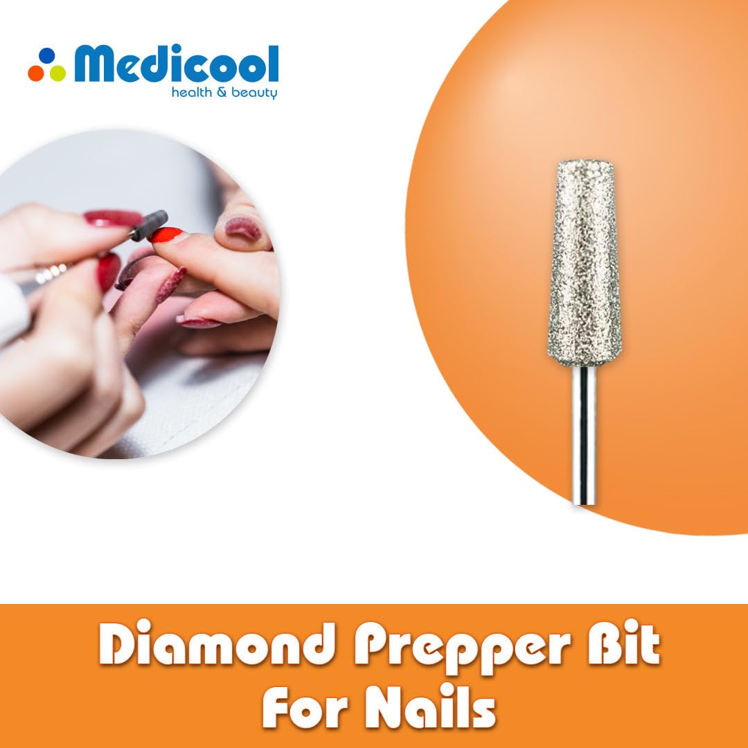 Medicool Diamond Prepper Kleiner Bit zum Vorbereiten, Formen und Reinigen unter dem Nagel Maniküre und Pediküre | E21