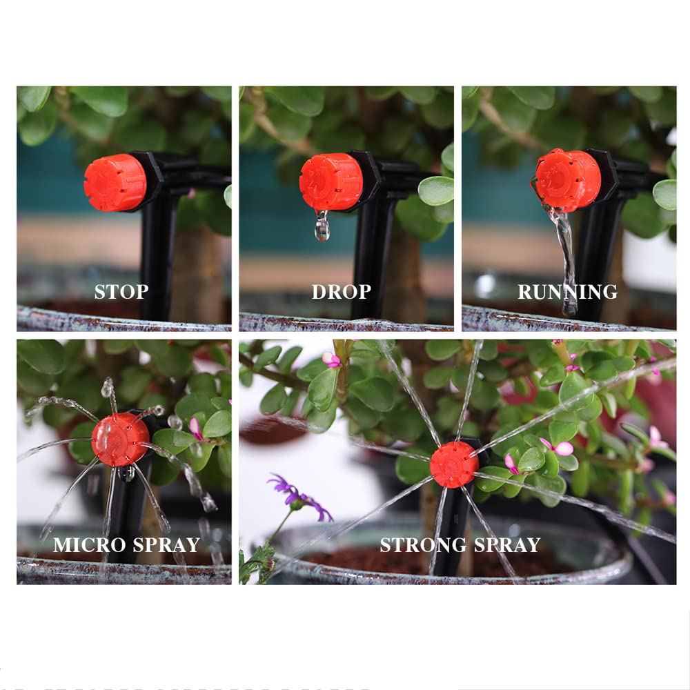 50PCS 360 Degree 8 Holes Irrigation Drippers Adjustable Drip Emitters Sprinkler Irrigation System Watering Kits Flower Beds Vegetable Gardens Herbs - View #5