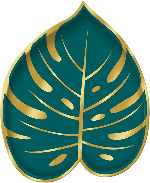 Amscan 5470003 - Key West Tropical Summer Party Paper Leaf Plates - 8 Pack