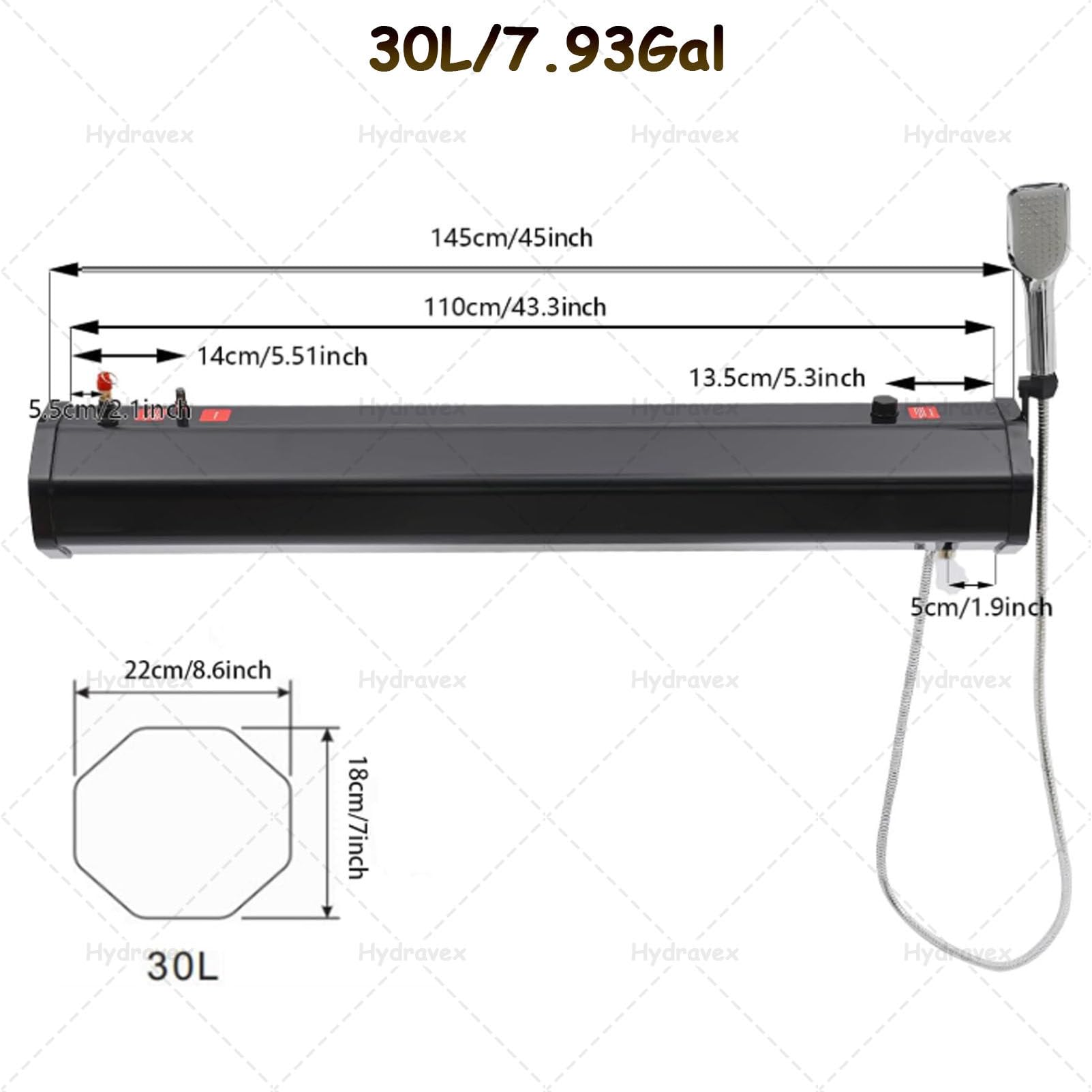 Doccia solare portatile, soffione da campeggio con custodia, ideale per escursioni, lavaggio auto, pulizia animali domestici e attività in spiaggia, capacità 20 l