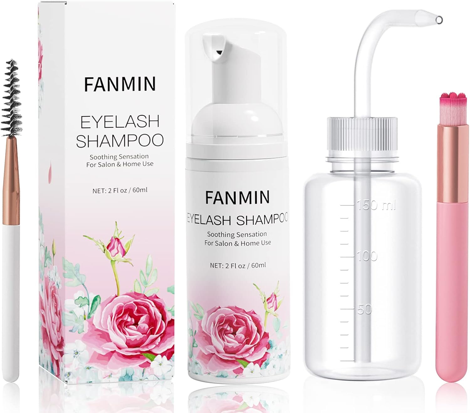 Lash Shampoo For Lash Extensions, Lash Extension Cleanser 60ML+2