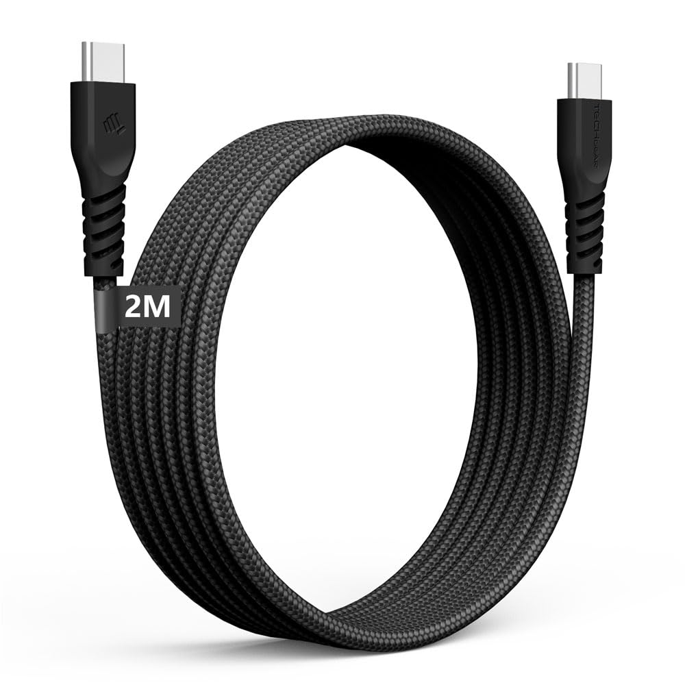 USB C to USB C Long Charger Cable 60W [2M] Braided Fast Charging Type C Data Lead for iPhone 17 16 15 Pro Max, iPad Air/Pro/A16/10th Gen, Samsung S26 S25 S24 A17 A16 A36, Pixel, Oppo, Moto
