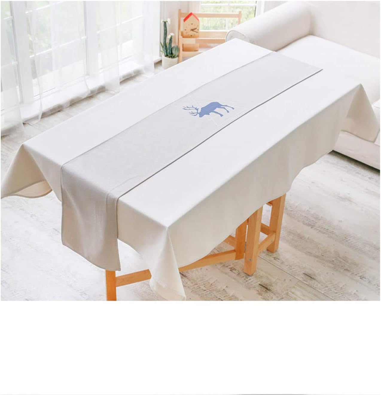 Table Runner,32x230CM,Deer Autumn Table Runner Polyester,Table Runners Blue