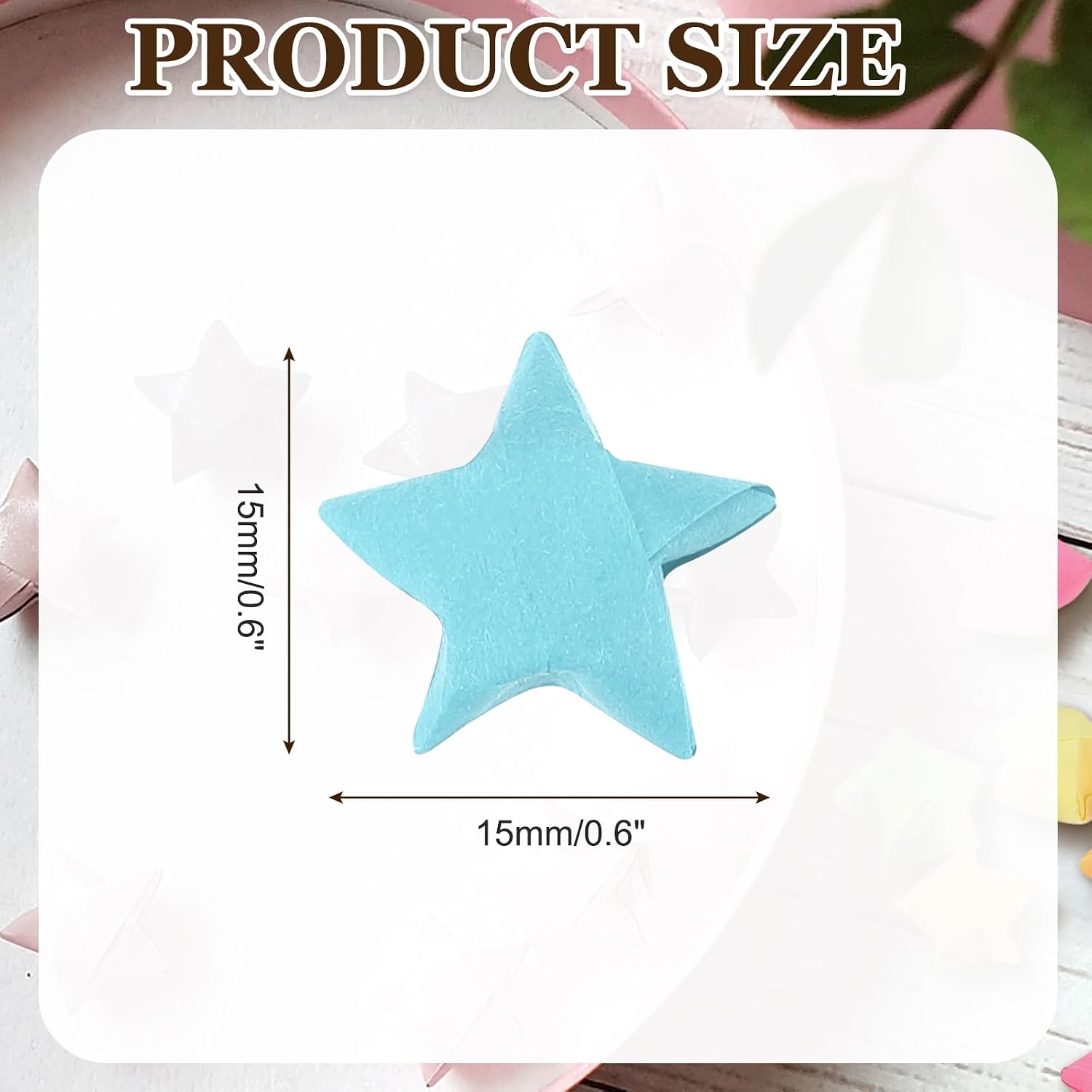 MECCANIXITY 300 Pcs Paper Stars Pre-made Origami Lucky Wishing Star for Best Wish Christmas Party Wedding Valentine's Day Girl Friends Gift(Light Blue) image 2