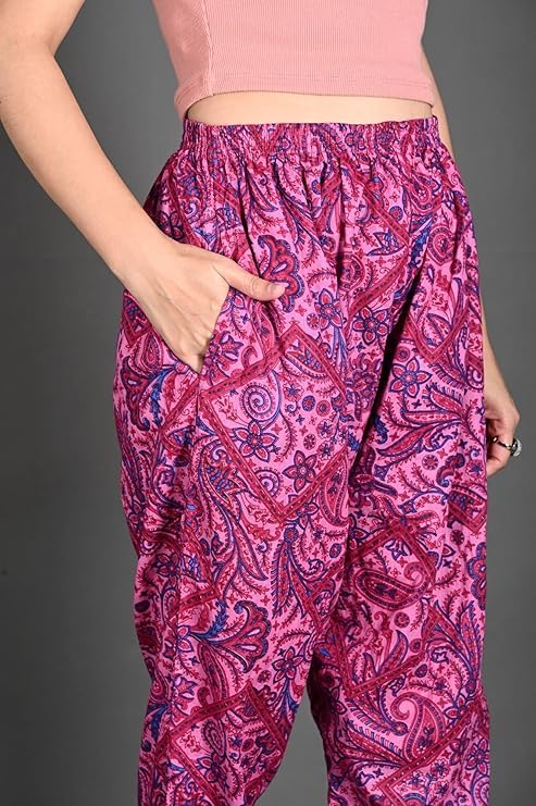 Image of Vlazom Women's 100% Cotton Printed Kaftan & Pyjama Set - Combo Pack of 2 | Free Size Nightwear with Pocket | Soft Cotton Loungewear Co-ord for Women