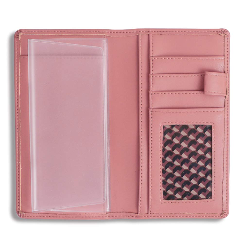 Sanlykate Leather Checkbook Cover for Men and Women, Check Book Case Card Holder with Free Divider, Standard Register Duplicate Checks with pen