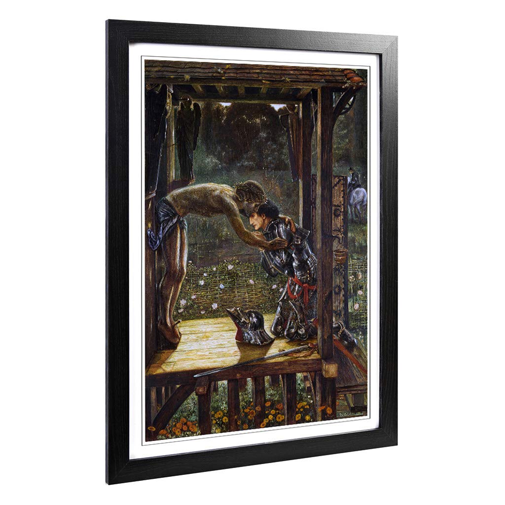 Big Box Art Framed Print of Edward Burne-Jones The Merciful Knight Design | Wall Art Picture | Home Decor for Kitchen, Living Room, Bedroom, Hallway, Black, A2 / 24.5x18 Inch / 62x45cm