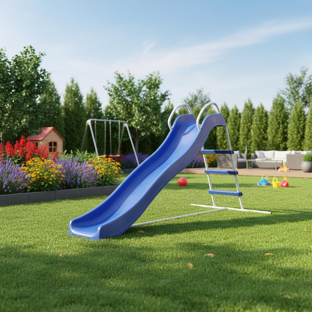 La zappa Kinderrutsche "Young" Wellenrutsche für Garten und Veranda 190 x H 103 cm