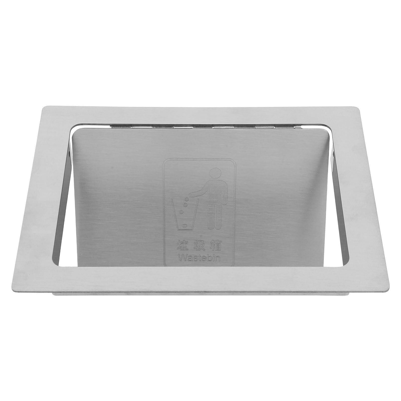 Couvercle de poubelle en acier inoxydable rectangulaire encastrable pour cuisine