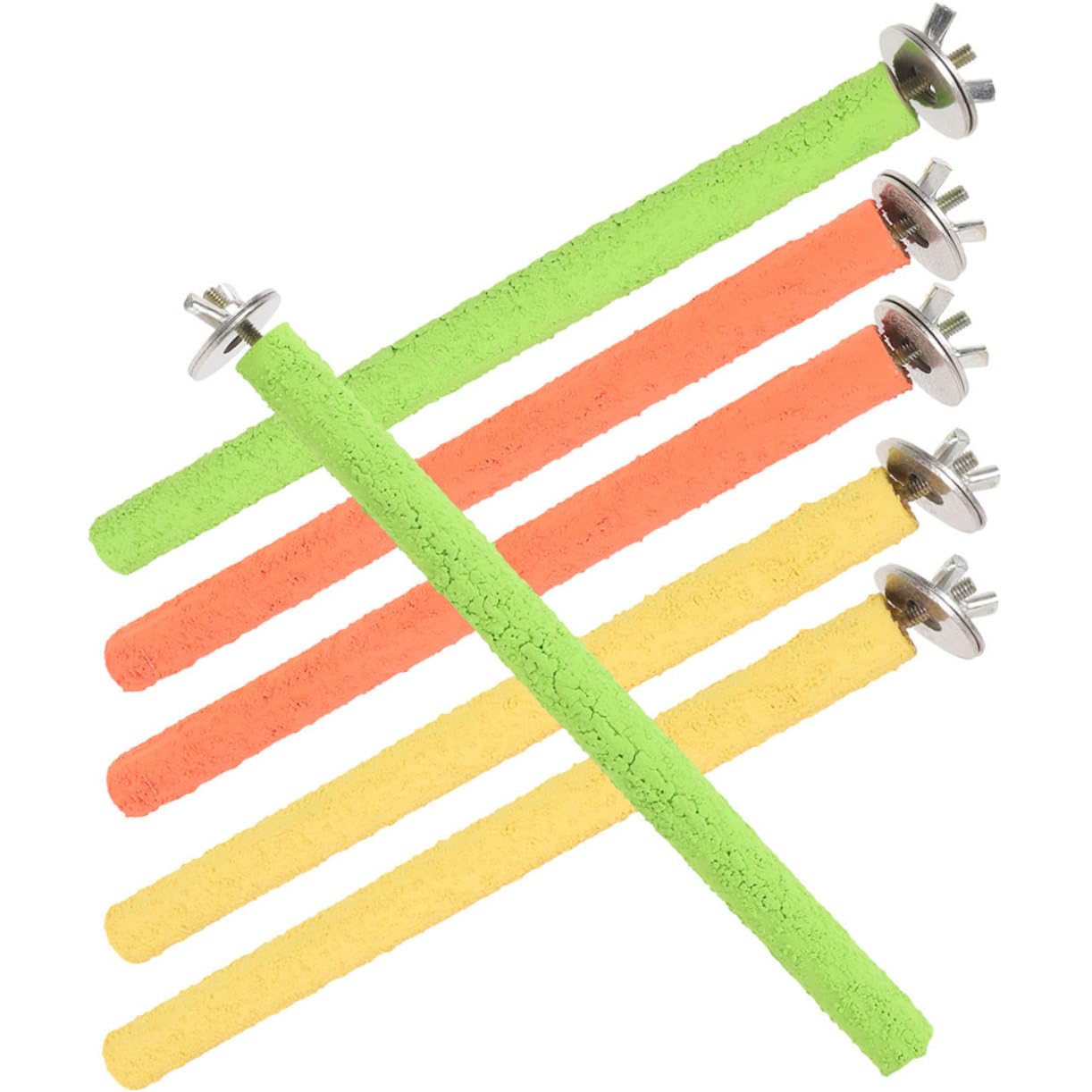 Perchoir pour oiseaux et sable de quartz HEMOTON pour cage (6 pièces)