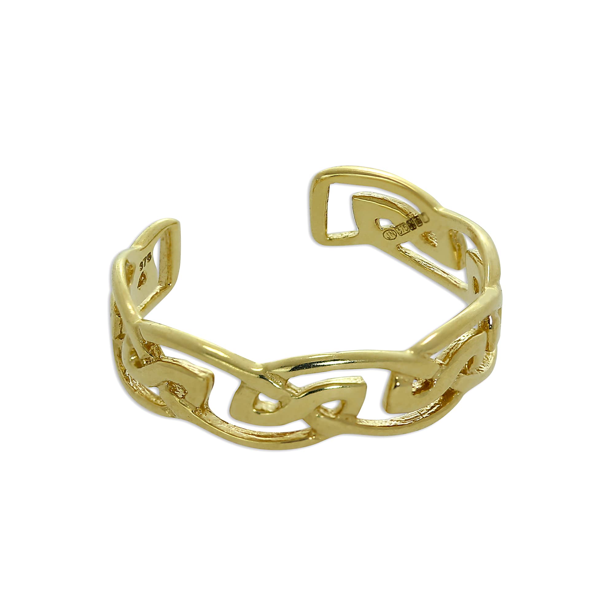 Anello per i piedi in oro giallo 9ct con decorazione trama nodo celtico