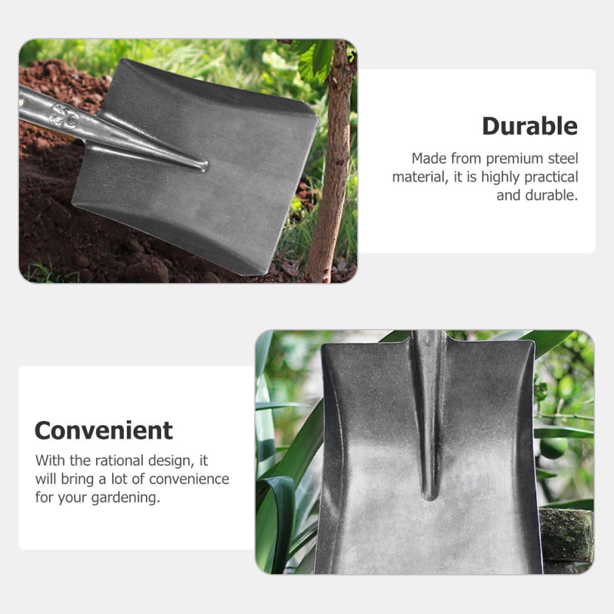 Pala de Compostaje de Jardinería sin Mango de Acero para Huerto | Cabezal de Repuesto, Diseño Práctico y Racional, Uso Diario en Labores de Deshierbe